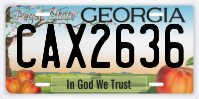 GA license plate CAX2636