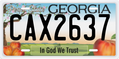 GA license plate CAX2637