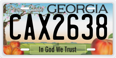 GA license plate CAX2638