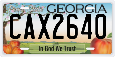 GA license plate CAX2640