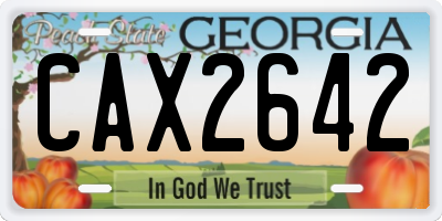 GA license plate CAX2642