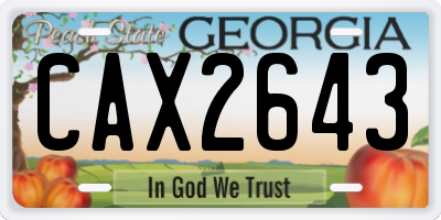 GA license plate CAX2643