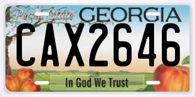 GA license plate CAX2646