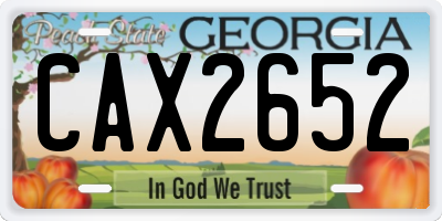 GA license plate CAX2652