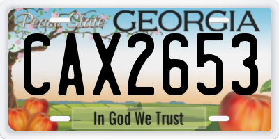 GA license plate CAX2653