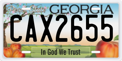 GA license plate CAX2655