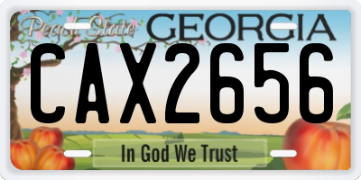 GA license plate CAX2656