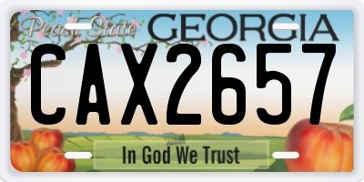 GA license plate CAX2657