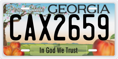 GA license plate CAX2659