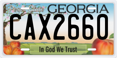 GA license plate CAX2660