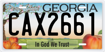 GA license plate CAX2661