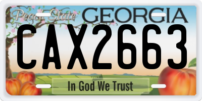 GA license plate CAX2663