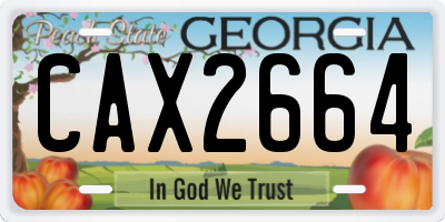 GA license plate CAX2664