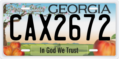 GA license plate CAX2672