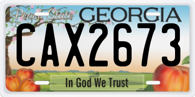 GA license plate CAX2673