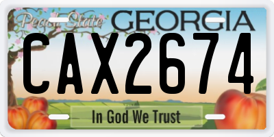 GA license plate CAX2674