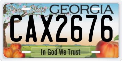 GA license plate CAX2676