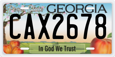 GA license plate CAX2678