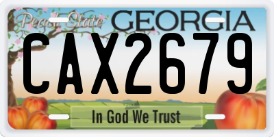 GA license plate CAX2679