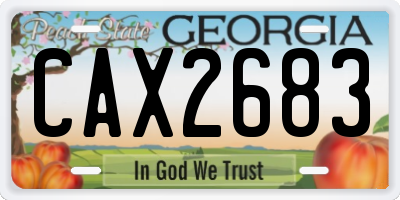 GA license plate CAX2683