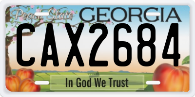 GA license plate CAX2684