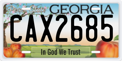 GA license plate CAX2685