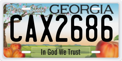 GA license plate CAX2686