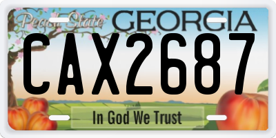 GA license plate CAX2687