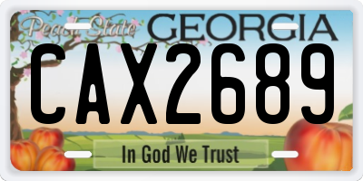 GA license plate CAX2689