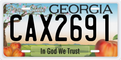 GA license plate CAX2691