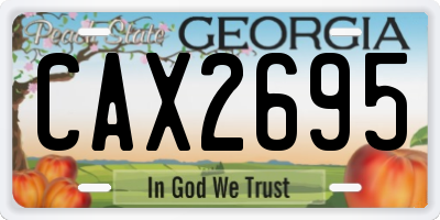 GA license plate CAX2695