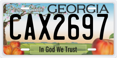 GA license plate CAX2697