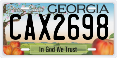 GA license plate CAX2698