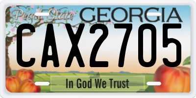 GA license plate CAX2705