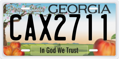 GA license plate CAX2711