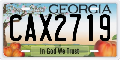 GA license plate CAX2719