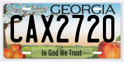 GA license plate CAX2720