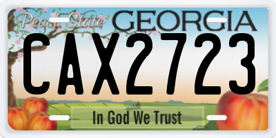 GA license plate CAX2723