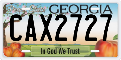 GA license plate CAX2727
