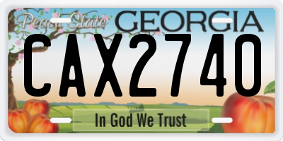 GA license plate CAX2740