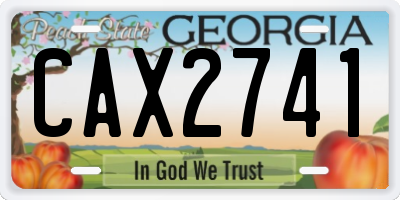 GA license plate CAX2741