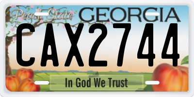 GA license plate CAX2744