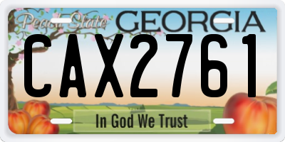 GA license plate CAX2761