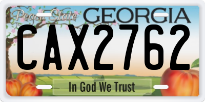 GA license plate CAX2762