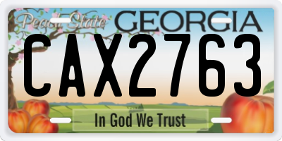 GA license plate CAX2763