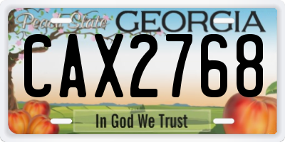 GA license plate CAX2768