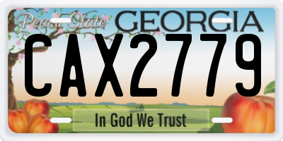 GA license plate CAX2779