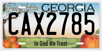GA license plate CAX2785