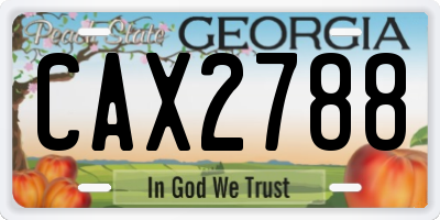 GA license plate CAX2788