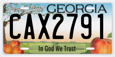 GA license plate CAX2791